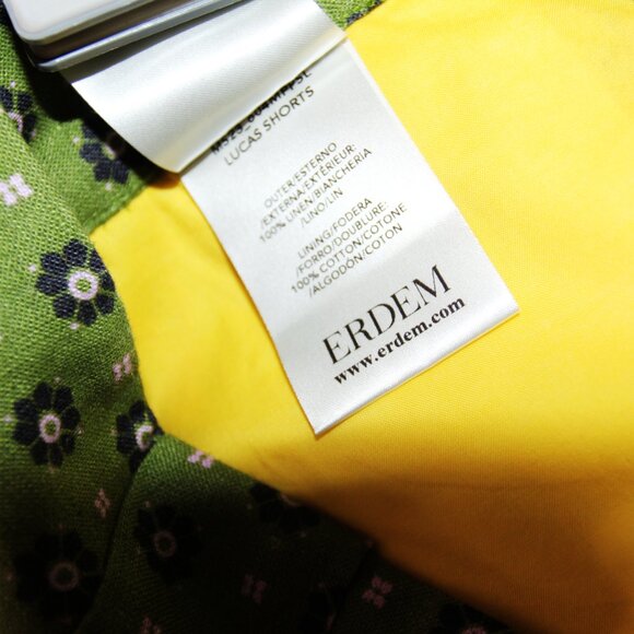 BNWT SS23 ERDEM LUCAS PATCHWORK PAISLEY LINEN SHORTS 50 - Picture 12 of 14